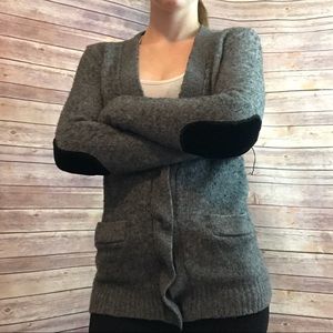 LOFT Gray Wool Blend Cardigan Size M